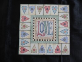 Glass Framed DIMENSIONS Daydreams LOVE Counted Cross Stitch 8&quot; Sq. WALL ... - $12.00