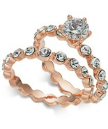NEW with tags Charter Club Rose Gold-Tone 2-Pc. Set Crystal Rings in Gif... - £15.73 GBP