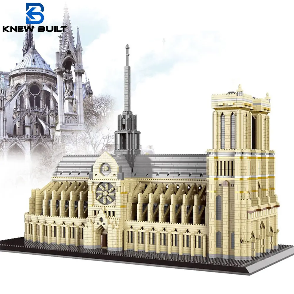 KNEW BUILT Notre Dame de Paris 3D Plastic Model Architecture Micro Brick for - £284.51 GBP+