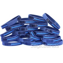 Vintage Flag Thin BLUE Line Wristband Bracelet Set - Police Awareness Ba... - £1.17 GBP+