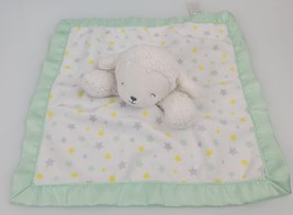 Child of Mine Carters Lamb Rattle Stars Green Satin Baby Security Blanket Lovey - $19.79