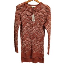 Open Knit Crochet Sweater S NEW Universal Thread Clay Pullover Asymmetric Rustic - £22.09 GBP