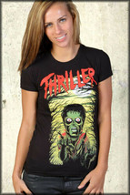 MonsterVision Thriller Zombie Michael Jackson Parody Art Womens T-Shirt ... - £14.96 GBP