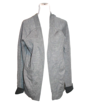 Lululemon Athletica Women&#39;s Cardigan Sweater Two-Tone Gray Heavy Open Front - £28.30 GBP