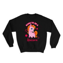 Born to Be a Unicorn : Gift Sweatshirt Cute Horse Kids Children Star Purple - £23.14 GBP