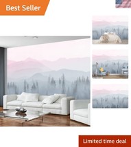 Classic Landscape Wall Murals: Misty Forest Mountains - 108&quot; x 75&quot; Insta... - $104.99
