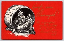 Krampus Old European Character in Barrel Scary Christmas Folk Lore Postc... - $59.95