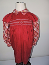 Vintage Princess Anne Hand Smocked Dress Girls 6 Maroon School BTS Outfit EUC - £19.97 GBP