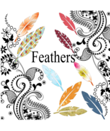 Feathers2-Digital Clipart-Art Clip-Gift Cards-Banner-Gift Tag-Jewelry-T ... - $37.17 MXN
