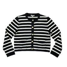 NWT J.Crew Emilie Sweater Lady Jacket in Black Ivory Stripe Knit Cardigan XS - $108.90