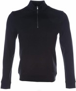 Hugo Boss Mens Navy Blue Siegal 05 Cotton Half Zip Sweater, X-Large XL  ... - £101.30 GBP