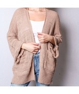 Tan Open Front Cardigan with Pockets Medium - $39.26 CAD