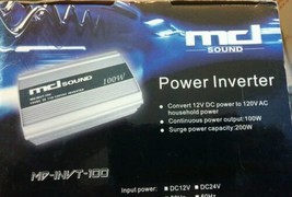Md Sound 100W-200W Power Inverter 12V Dc To 120V Ac Plugs Into Cigarette Lighter - £13.19 GBP