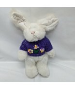 Cherisha Playful Plush White Bunny Flower Sweater Stuffed Plush Animal 8&quot; - $17.81
