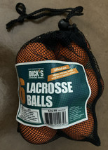 Dicks Sporting Goods 6 Pack Lacrosse Balls In Bag Official Size Orange Unused - £10.82 GBP