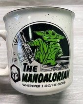 Star Wars Mug Cup Baby Yoda Mandalorian Wherever I Go He Goes Large 20 oz - £15.24 GBP