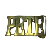 Vintage Belt Buckle PETE Mans Name Cut Spelled Out 3&quot; X 1.7&quot; Brass - £20.31 GBP