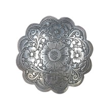 Vintage sterling silver floral engraved belt buckle - £176.40 GBP