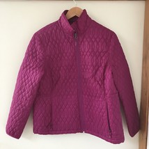 Lands End Plum Purple Polyester Quilted Puffer Shell Jacket Coat 10-12 M/P - £31.85 GBP