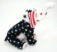 Beanie Babies Righty 2000 Elephant Raised Trunk Red White Blue Stars Stripes - £4.74 GBP