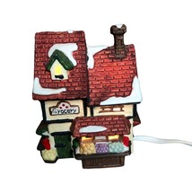 Christmas House Snow Village Miniature Lighted Grocery Vintage Holiday Decor - £23.70 GBP