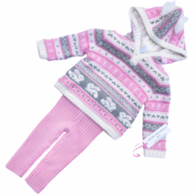 Cupcakes and Cashmere Kids Outfit Baby Girl Pink Knit Bunny Hoodie 2 Piece  - £19.97 GBP