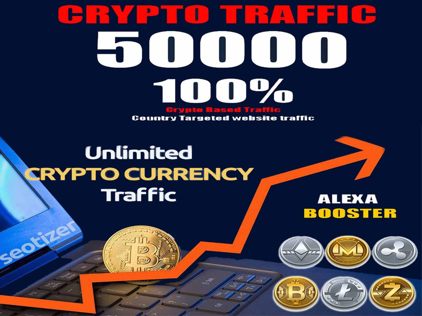 Non Stop CRYPTO CURRENCY Organic Web Traffic for 30 Days - $333.00
