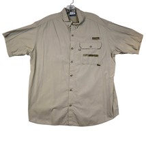Columbia Shirt Mens 2XL Beige Tan Fishing Outdoor Short Sleeve Button Up  - £19.69 GBP