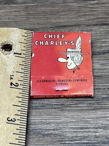 Vintage Matchbook Chief Charley's Steaks Clearwater Florida KG JD Item image 5