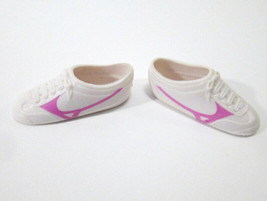 Vtg Barbie Pink &amp; White Gym Shoes (Tennis) Sneakers Squishy 1980s - £9.38 GBP