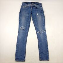 Levi's 524 Too Superlow Sz 1 Short Women's Jeans Skinny Leg Distressed - $23.26
