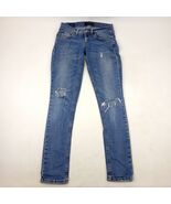 Levi's 524 Too Superlow Sz 1 Short Women's Jeans Skinny Leg Distressed - $24.99