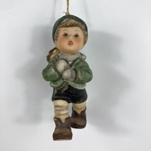 Holiday Errand Berta Hummel Christmas Ornament Goebel 2003 Boy Brown Gift Sack - $18.80