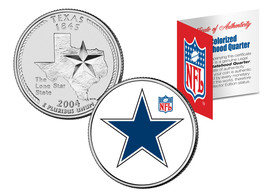 Dallas Cowboys Retro Logo Texas Quarter Colorized Us Coin Football Nfl Licensed - £6.52 GBP