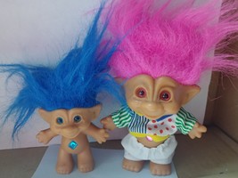 Ace Novelty 5&quot; &amp; 3&quot; Hot Pink &amp; Blue Hair Treasure Trolls - $375.42 MXN