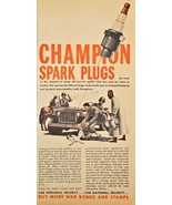 1943 CHAMPION SPARK PLUGS-Military Jeep-Solider-Buy More Bonds-VTG Print... - $16.41 CAD