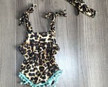 NEW Boutique Baby Girls Leopard Print Bodysuit Romper Jumpsuit &amp; Headban... - £6.85 GBP