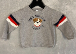 Janie and Jack Baby Boys Gray Logo Bulldog Varsity Sweater 18-24 month - £18.35 GBP