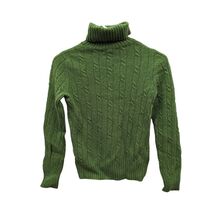 Merona Green Wool Cashmere Blend Cable Knit Turtleneck Pullover Sweater ... - $49.99