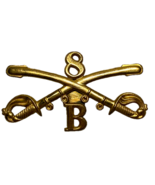 U.S. ARMY, INDIAN WARS, 1896-1905, 8th CAVALRY REGIMENT, B TROOP, CAP BADGE - $47.86 CAD