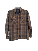 KUHL Mens Brown Sz M Textured Born In The Mountains Long Sleeve Button Up Shirt - £23.17 GBP