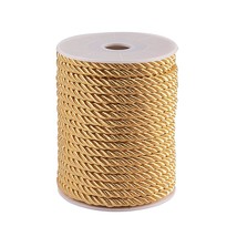 5Mm/ 18 Yards Twisted Gold Rope Trim Cord Nylon Twisted Cord Thread Xmas Gold Co - £18.18 GBP