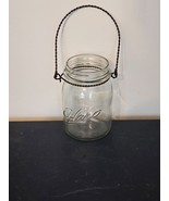 Clear Harp Mason Jar Tealight Tea Light Pillar Candle Holder Lantern - £11.73 GBP