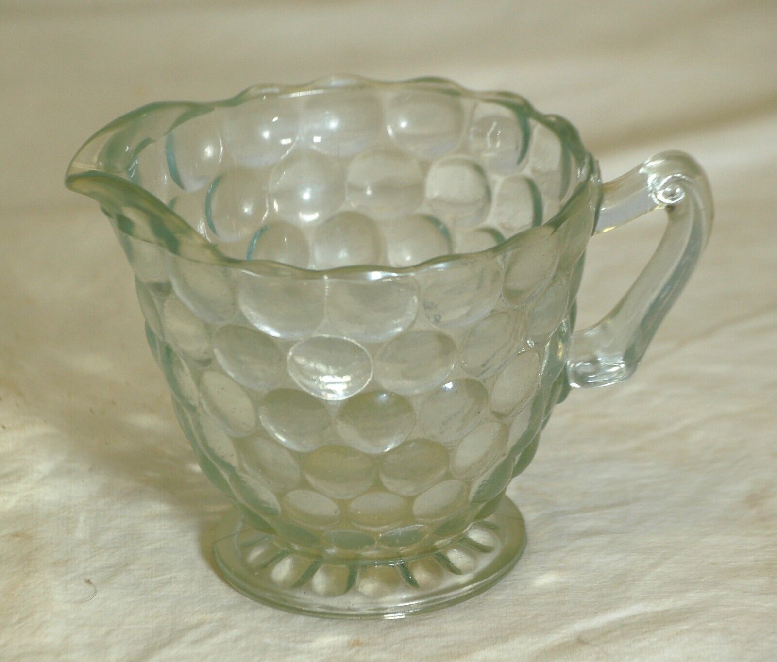 Bubble Blue Glass Milk Creamer Anchor Hocking USA - $24.74