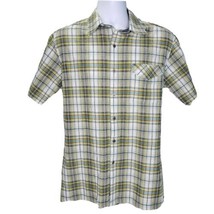 Kuhl Casual Dress Shirt Mens M Green Plaid Button Up Cotton Blend Short ... - $19.79