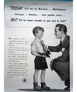 American Telephone &amp; Telegraph Co Bell System Dad &amp; Son Print Ad Art 1952 - $12.99