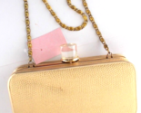 Evening Clutch Bag Pebbled Gold Purse Optional Chain Strap - $4.94