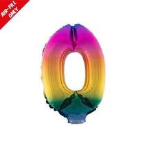 Balloon on Stick - 16&quot; Rainbow Number 0 - $2.99