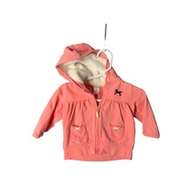 Carters Girls Infant baby Size 6 months peach Zip Up Hoodie Coat Jacket Horse Sh - $9.89