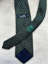 Hermes Vintage Silk Tie Blue Green Buckles & Straps 7020TA RARE COLOR - $111.27